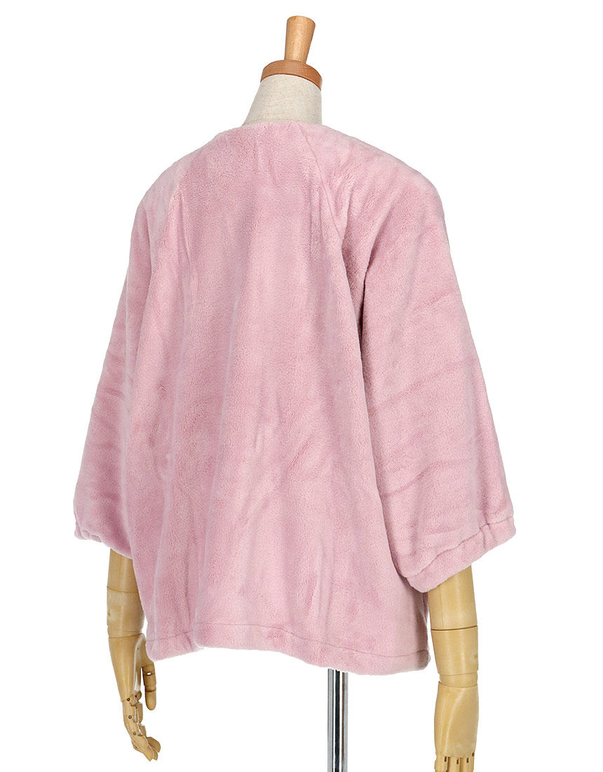 ワコール wacoal CRW416 リラックス＆スリープ グランダー あったか ローブ 羽織り フリース ルームウェア ショート丈 8分袖 M-Lサイズ PW 秋冬 母の日 敬老の日 プレゼント ラッピング ギフト EMI 2308 ワコール_リラックス＆スリープ フリース素材 ふわふわとした手ざわり