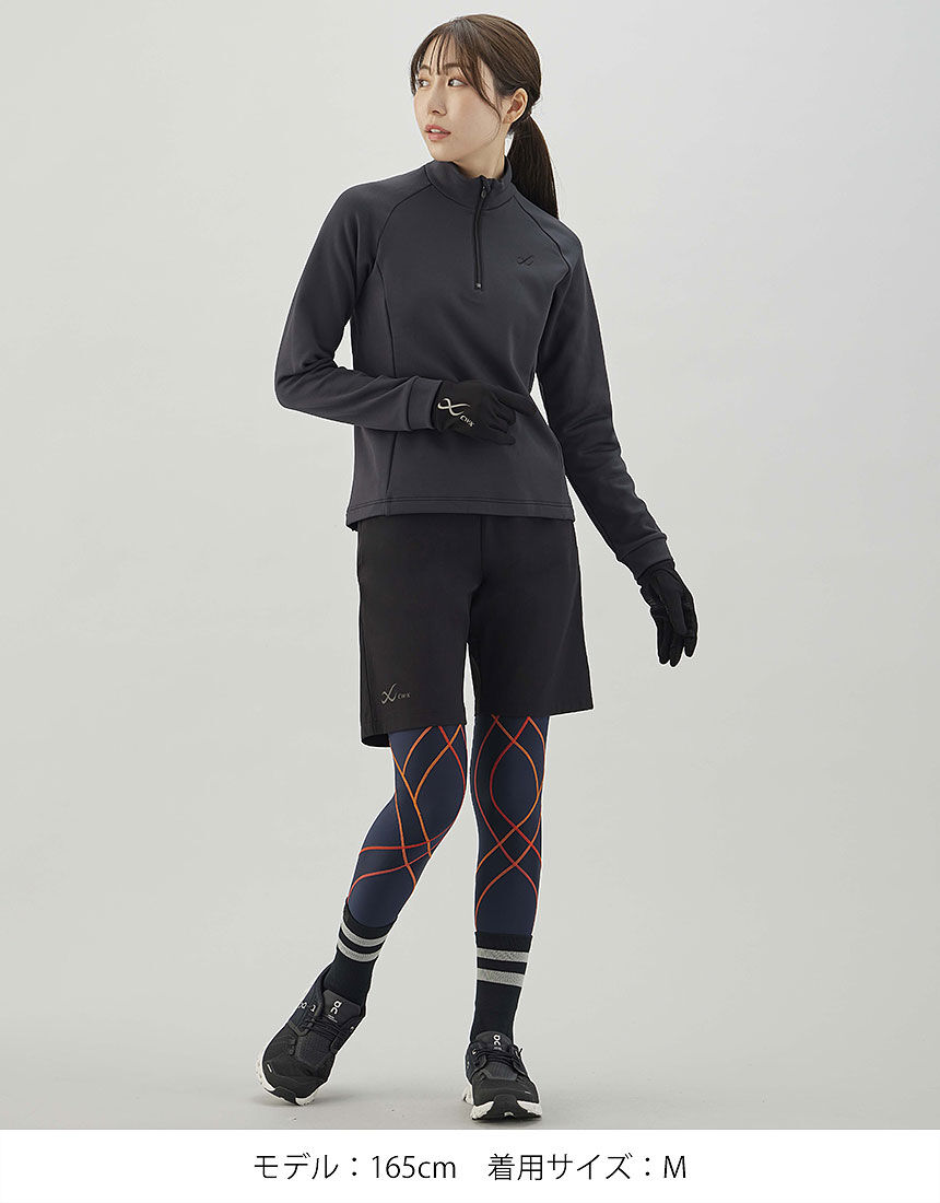 WERTHY COMBINATION LEGGINGS ブラック×ベージュ CW－X ウィメンズ｜はっ水性あり｜ひざ上丈｜ アウター ボトムス