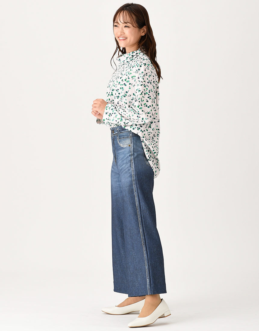 新品　ワコール　カルソン　フェイクデニム　ワイドパンツ「Sサイズ」 Amazon | [ワコール] カルソン ストレッチパンツ 【まるでデニム