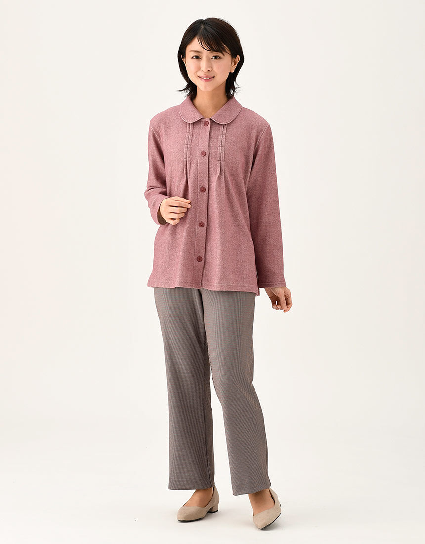 ワコール Wacoal らくラクパートナー Tシャツ七分袖 SP・LPサイズ DAL418 【F】 ワコール／らくラクパートナー 綿100％・幾何学模様のT