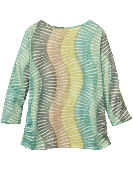 サイドシャーリングプリントトップス, , main