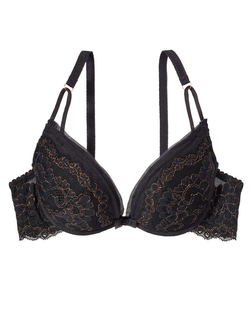 【上品な華やかさ】Ｂ〜Ｇカップ展開。サイズ別設計で誰もが合いやすい。スパークリーフラワーレースブラ ブラジャー