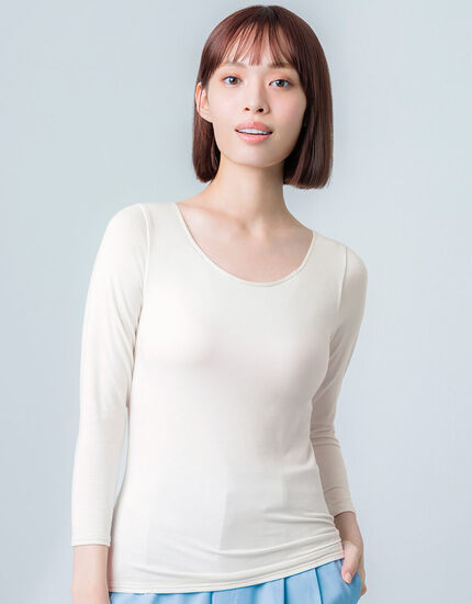カップ付きインナー（８分袖）, , main