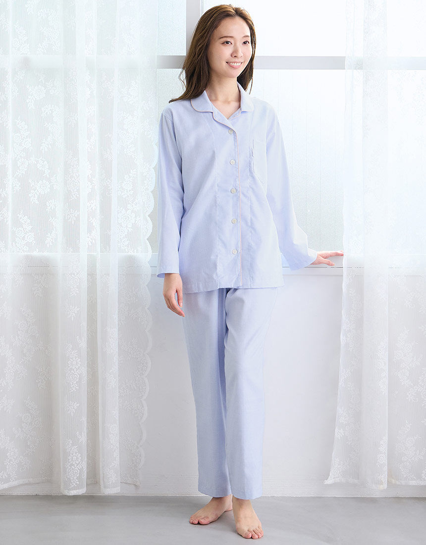 ワコール／睡眠科学 【綿100％】光沢感とハリ感が特徴の布帛素材を