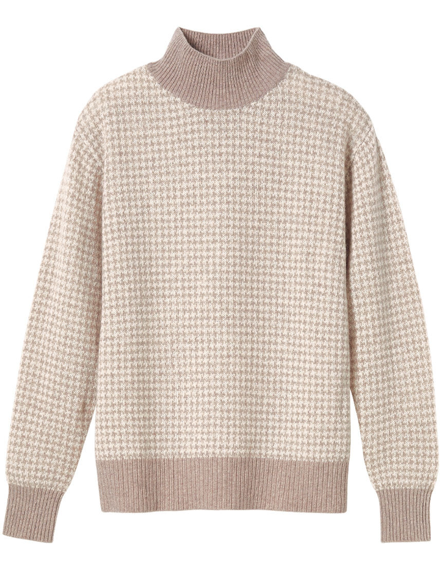 ウールカシミヤ千鳥柄セーター ウールカシミヤ千鳥柄セーター