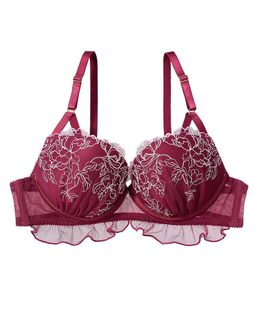 新品☆スカーラ☆エンブロイダリーブラトップ　L エンブロイダリーブルームブラ(C65 ブラック): SALON by PEACH JOHN