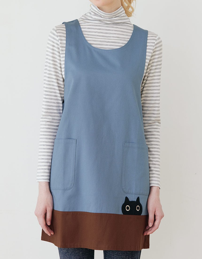 ひょっこり黒猫 エプロン ひょっこり黒猫 エプロン