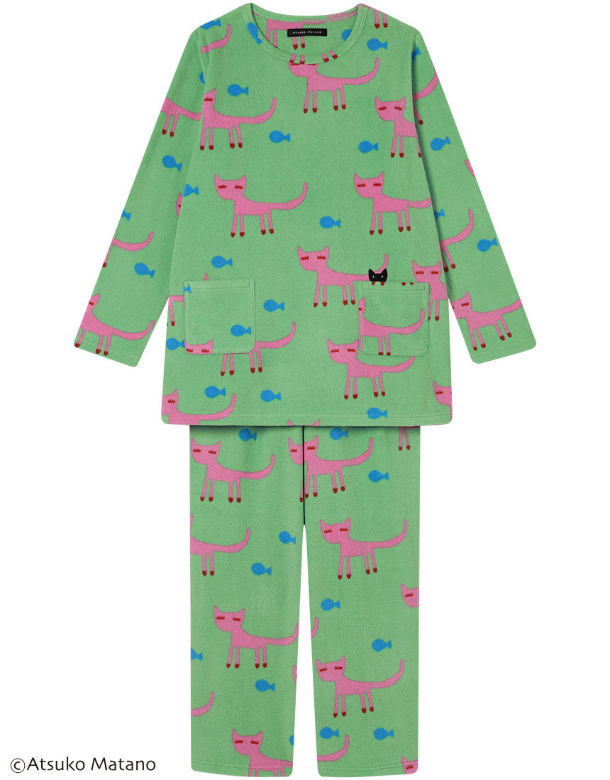 新品　ワコールWacoal マタノアツコ　あったか素材　キルトニット　パジャマ アツコマタノ 【綿混】とてもあたたかいキルトニット素材を使用