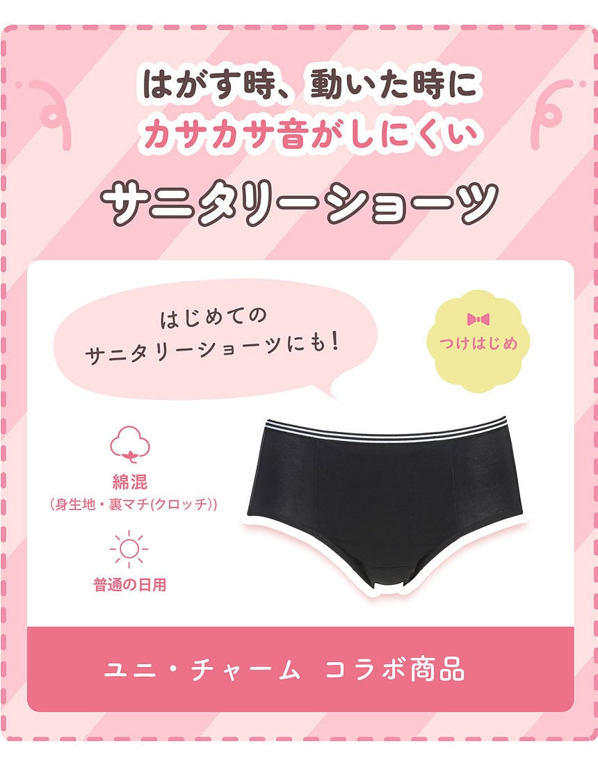 トイレ　クロッチ　パンツ ウイング／ティーン ２Ｓサイズ〜展開 サニタリー（ポケット付き／ムレにくい） はがす時・動いた時にカサカサ音がしにくい ジュニアサニタリーショーツ  RJ6340｜ワコール直営の公式下着通販サイト ワコールウェブストア