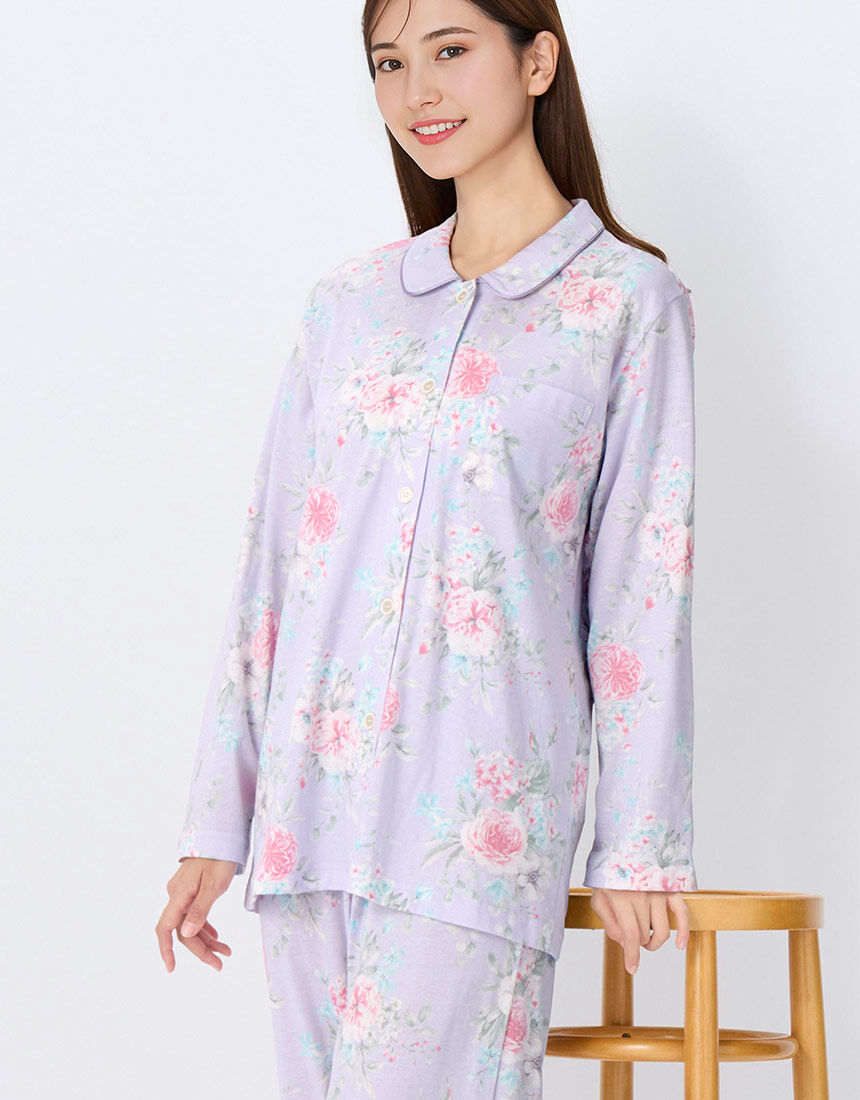 ウイング／スリープ 【綿100％】ロマンティックなブーケ柄 やわらか