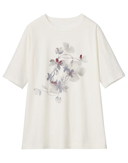 ラインストーン付プリントＴシャツ, , main