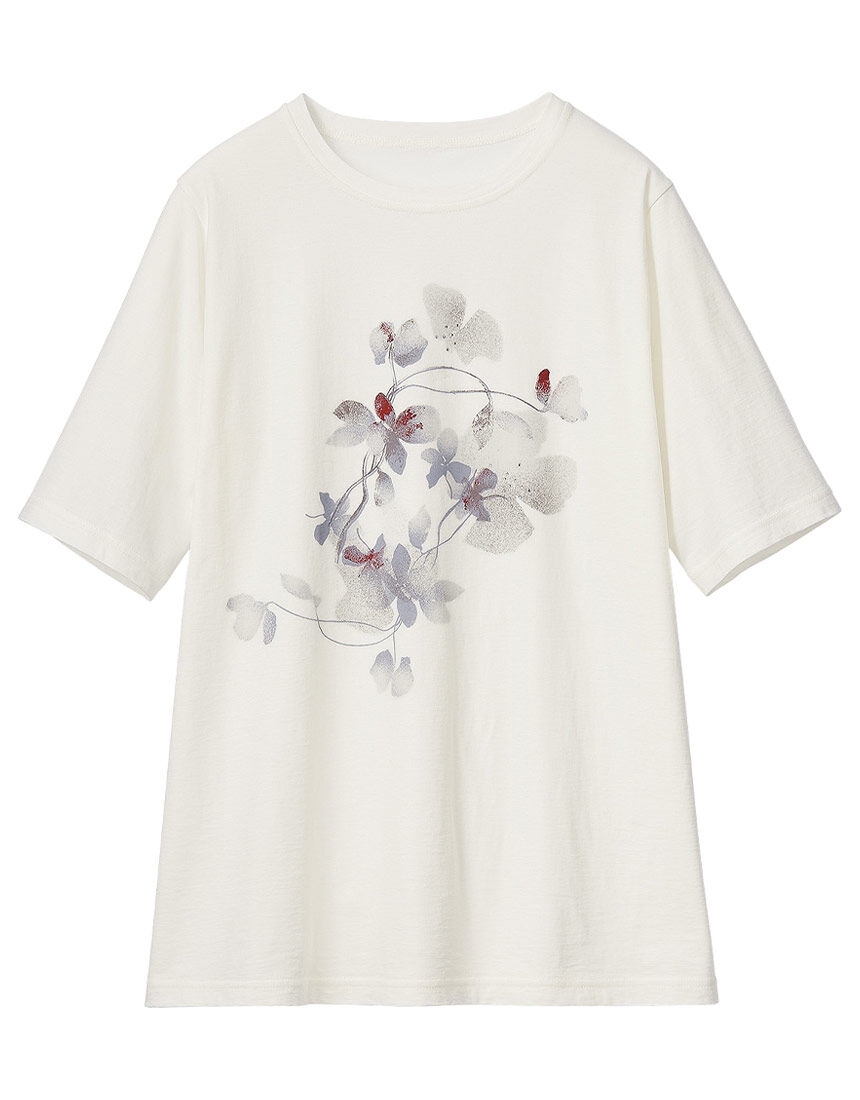 ラインストーン付プリントＴシャツ, , hi-res