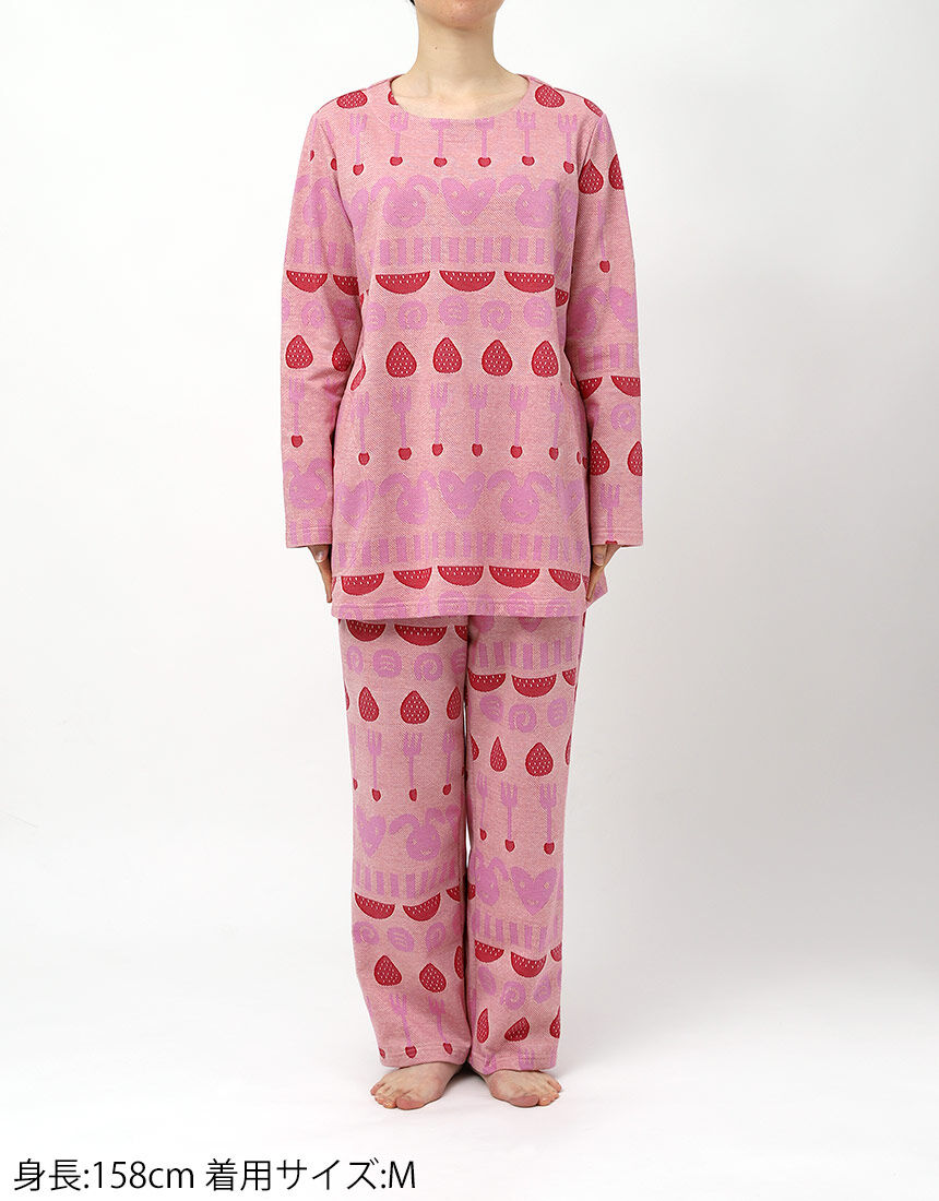 アツコマタノ 【綿混】うさぎとスイカの柄が楽しい♪ パジャマ HDX552