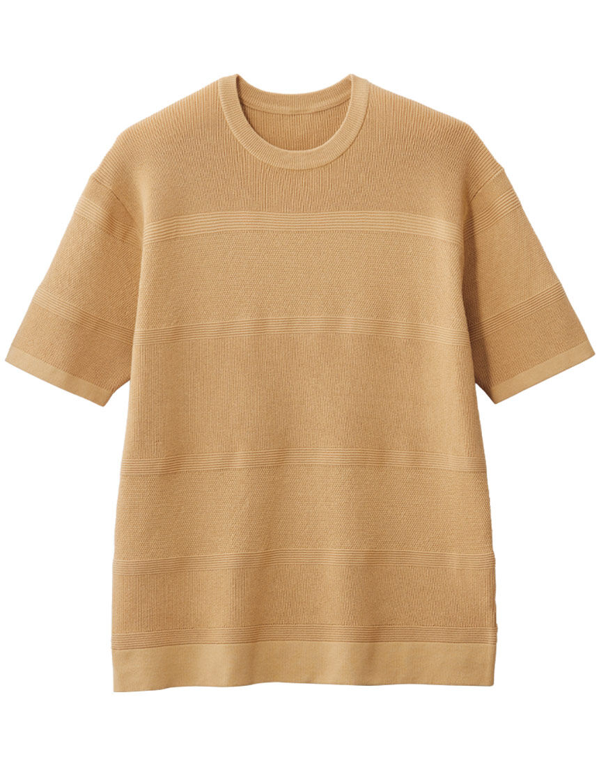 編地切替ボーダートップス（男性用）, , hi-res