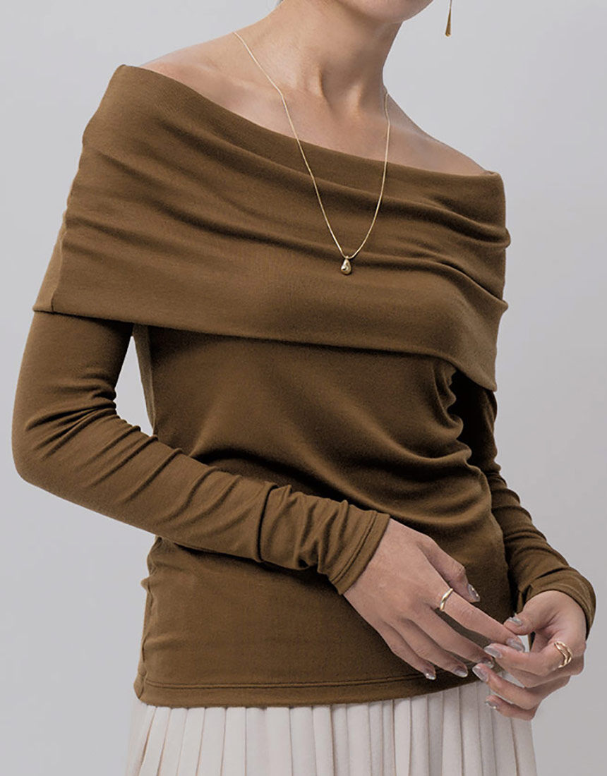 OUR WACOAL カップインオフショルダー アウター トップス