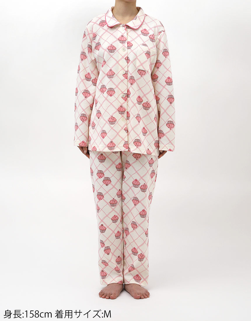 ウイング／スリープ 【あったか】【肌側綿100％】カップケーキ柄