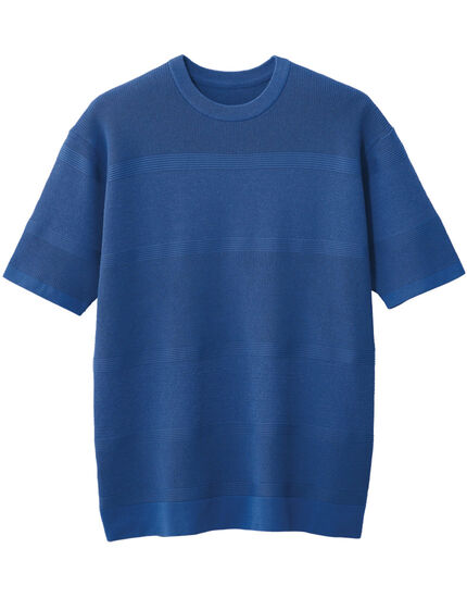 編地切替ボーダートップス（男性用）, , main