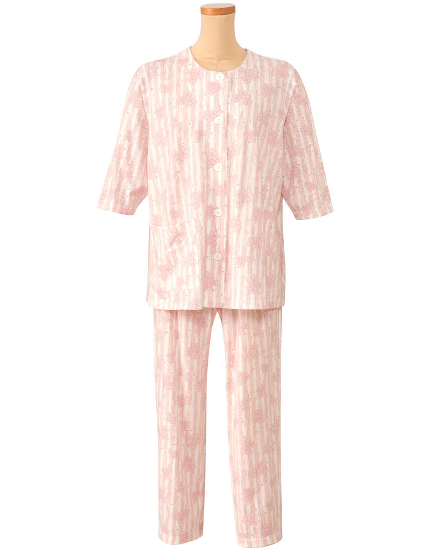 綿１００％【七分袖・エッグボタン】　 パジャマ