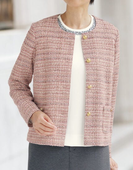 ツイード調ジャケット, , main