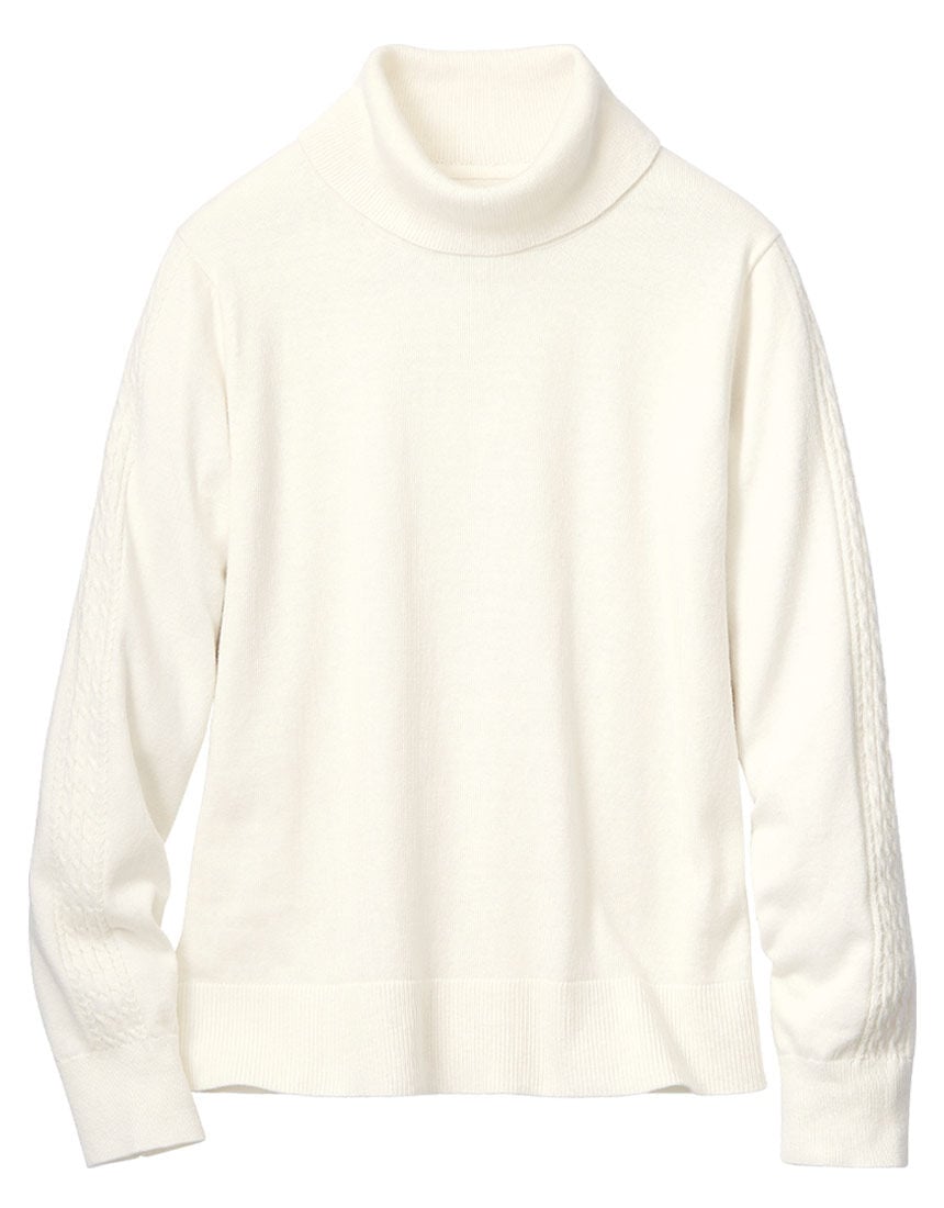 袖柄編セーター