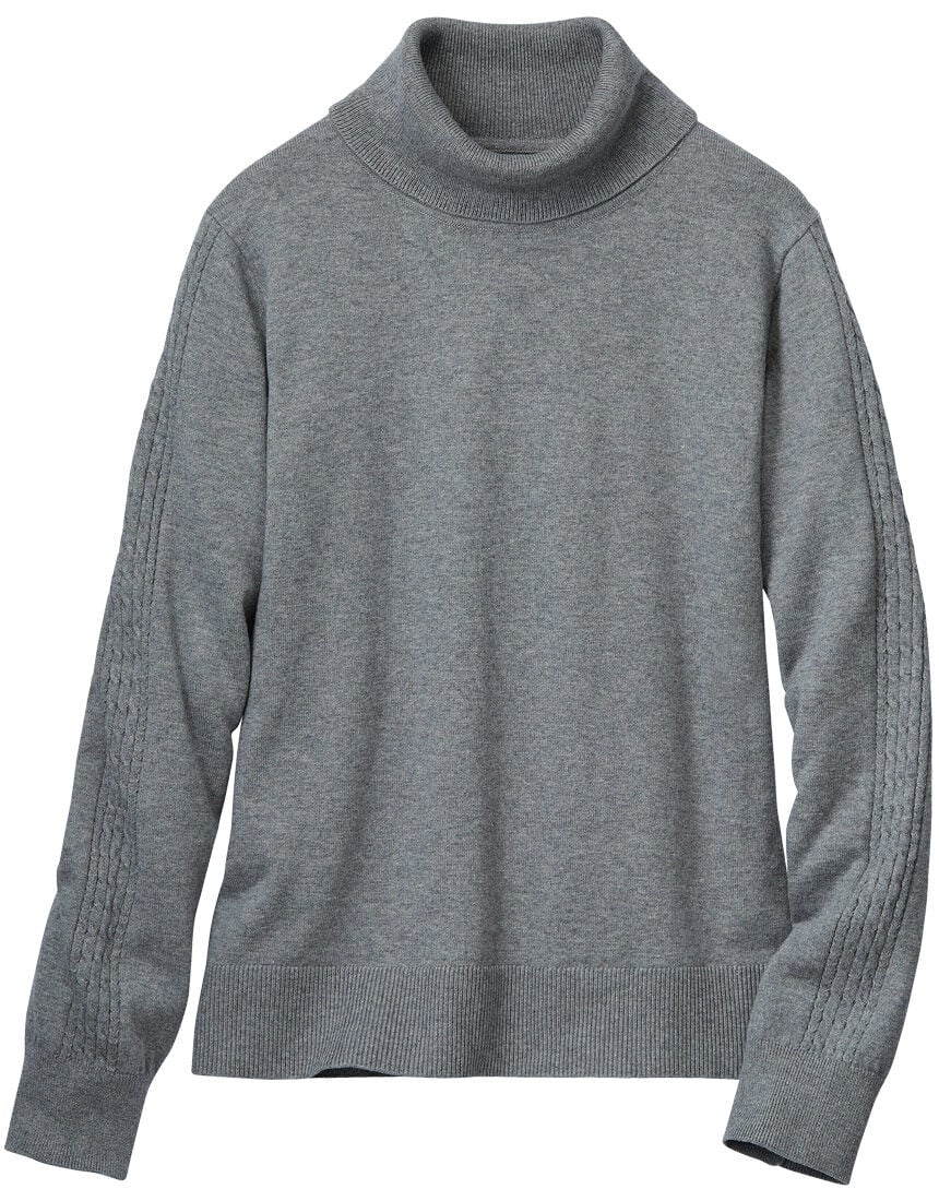 袖柄編セーター, , hi-res