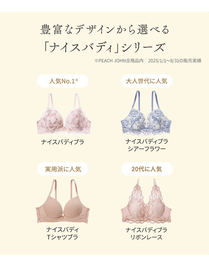 PEACH JOHN 【盛りブラ・ひびきにくい】カップ別にバストを盛って、誰