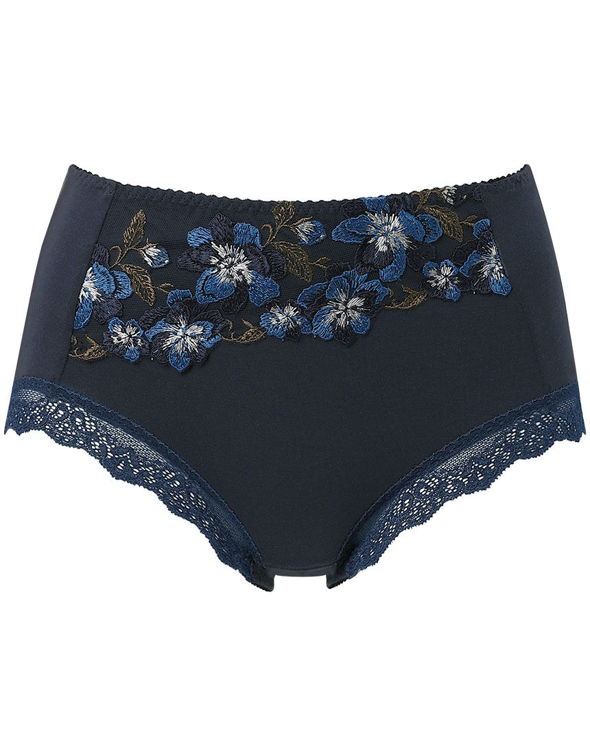 Salute ネイビー 花柄刺繍 ショーツ LサイズスタイルKO ワコール