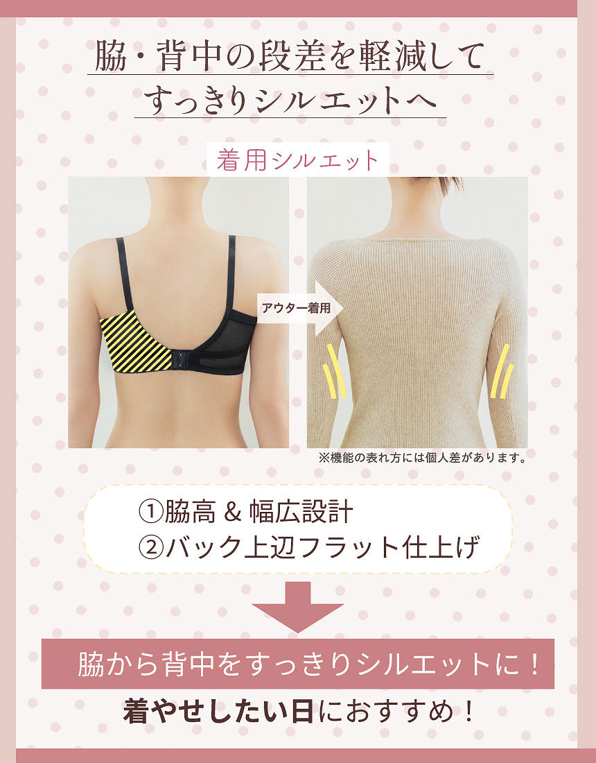 ウイング／フフ C〜H【脇高】薄着でも脇・背中すっきり／着