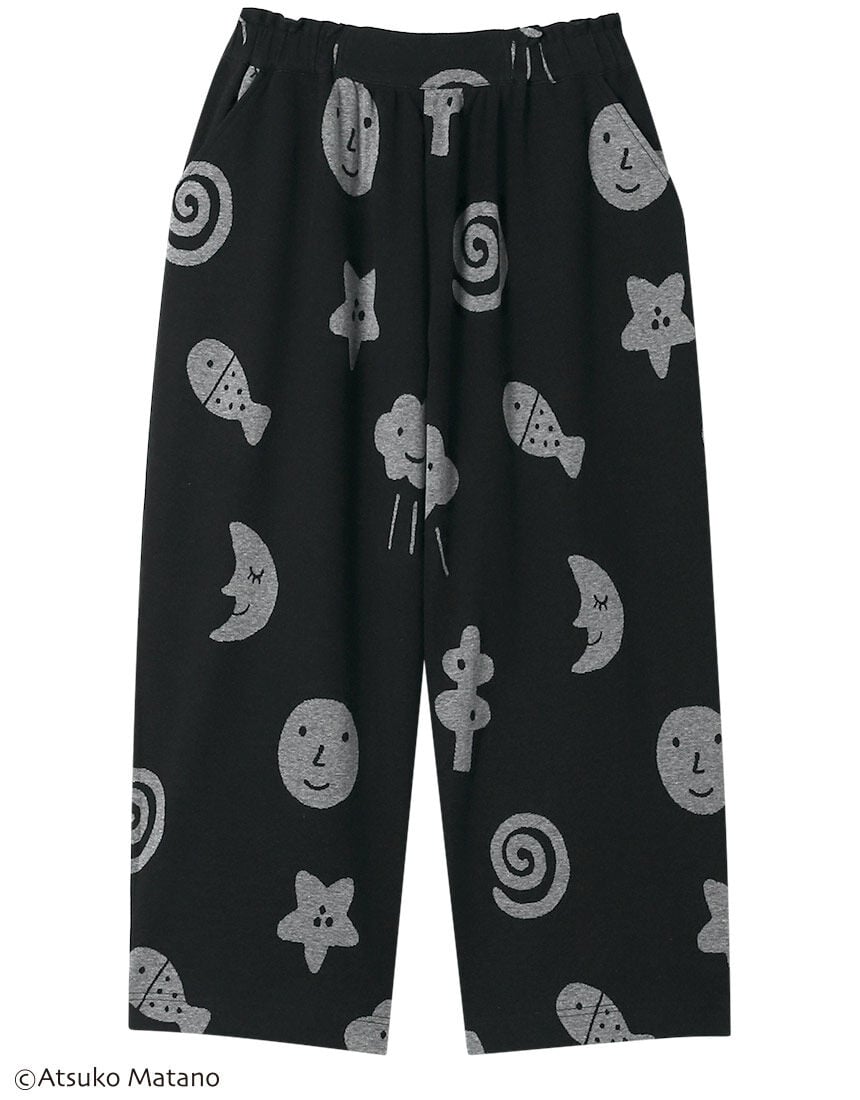 アツコマタノ 【綿100％】ジャカード素材 太陽や雲、星などの