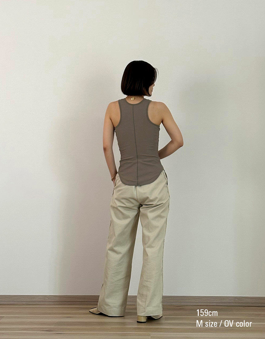 トップス appoo MANOF - バック オープン トップス - BACK OPEN TOPS - BEIGE