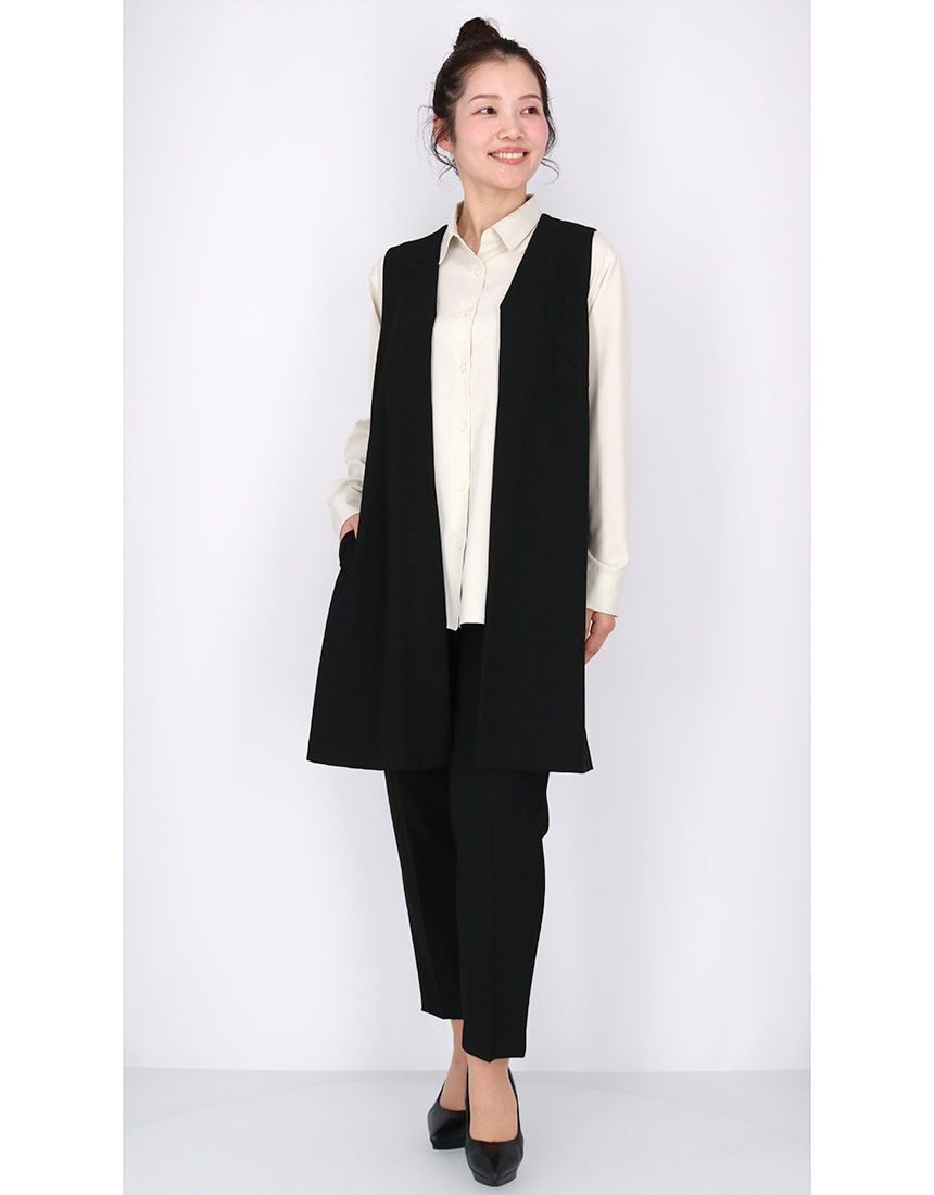 ワコール_カルソン 体型カバー きちんと感のあるシャツ 長袖 アウター