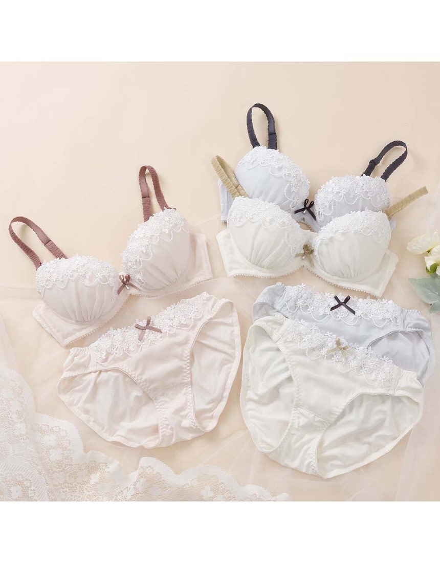 Lingè Noël ランジェノエル フルーロンレース ブラ＆ショーツ