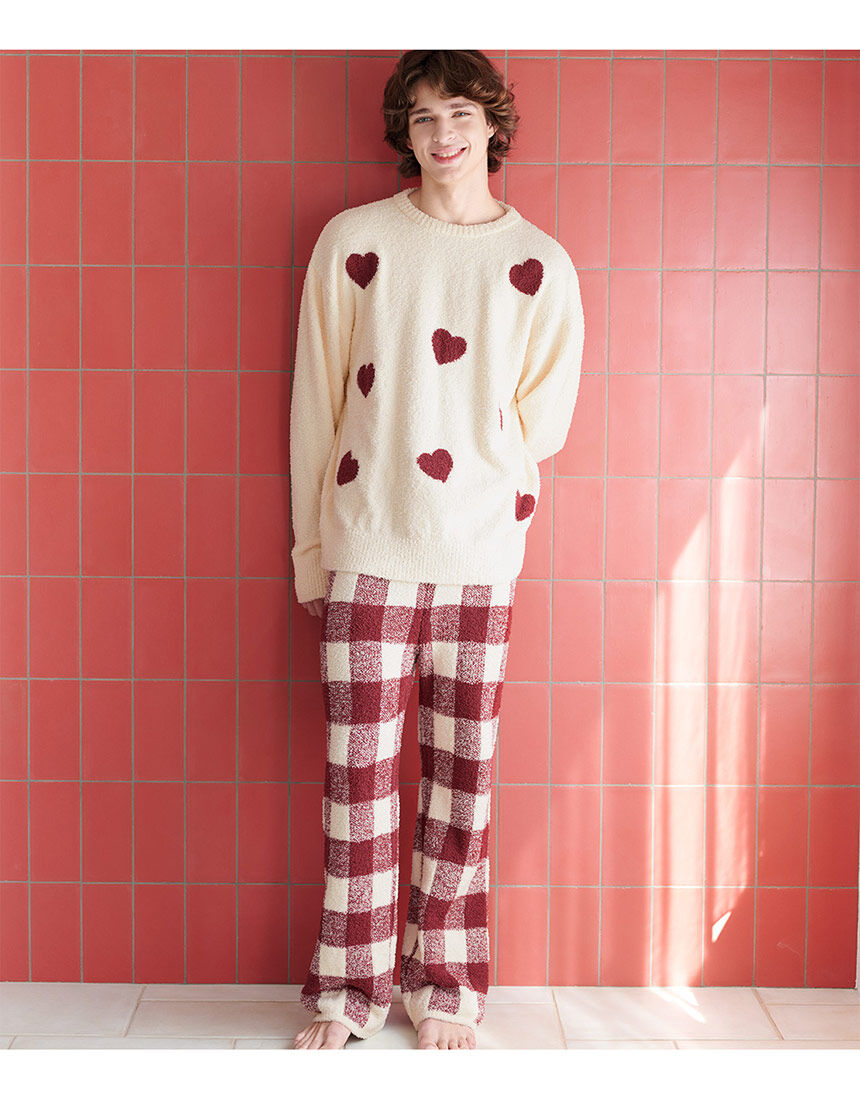 GP ワインレッド ルームウェア ハートモチーフ GP ワインレッド ルームウェア ハートモチーフ