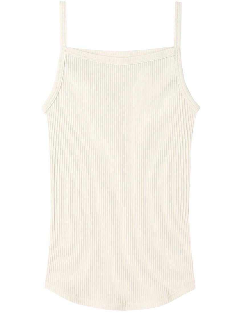 ウンナナクール 綿100％生地使用 リブ編みコットン タンクトップ