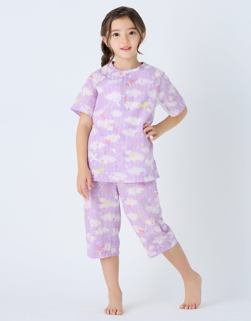 ワコール_キッズ 綿100％【涼感エアスルーパジャマ】睡眠科学