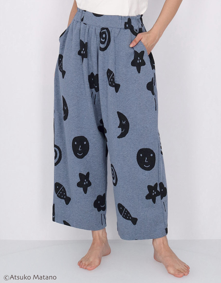 アツコマタノ 【綿100％】ジャカード素材 太陽や雲、星などの