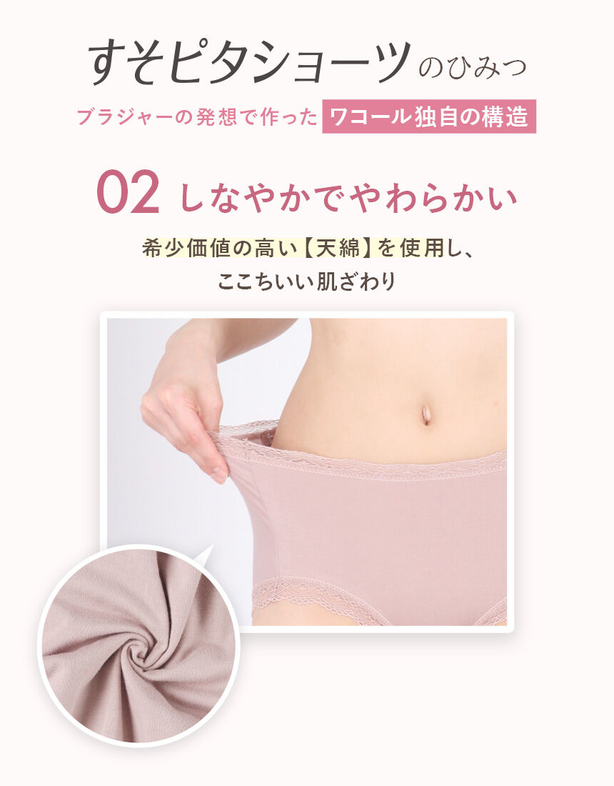 専用【ワコール】すそピタショーツ 綿混 　LL　ふつう　新品 WACOAL ワコール すそピタ ショーツ 綿混 動いても裾がズレ