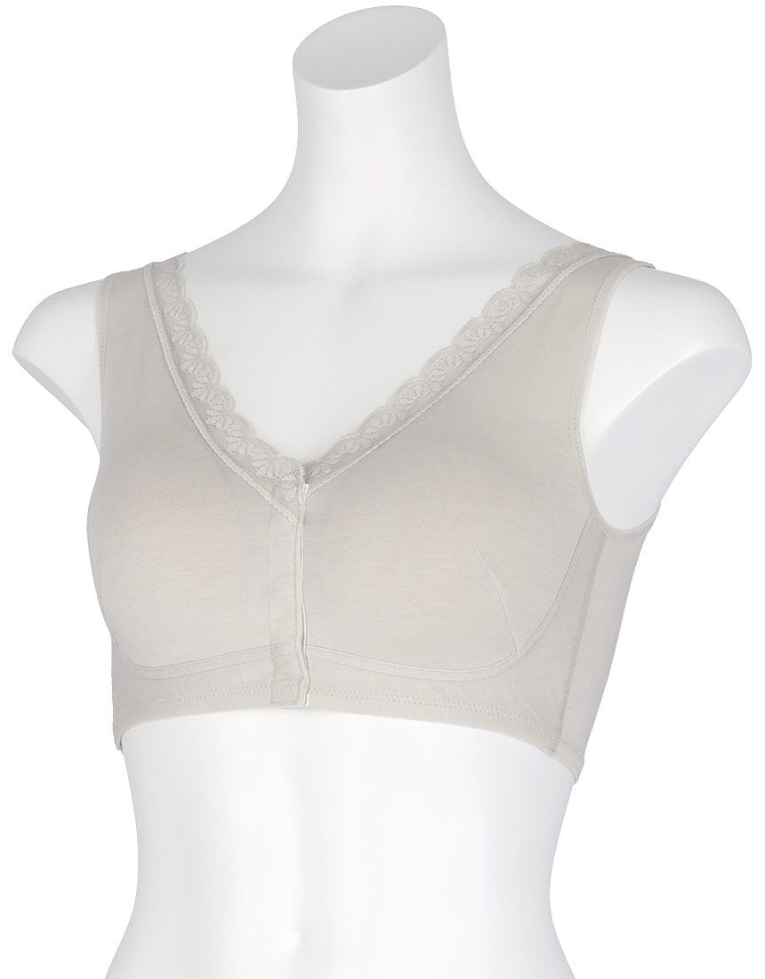 ウイング／ツヤカ 【前開き／綿混】 スナップボタンで着脱がラク