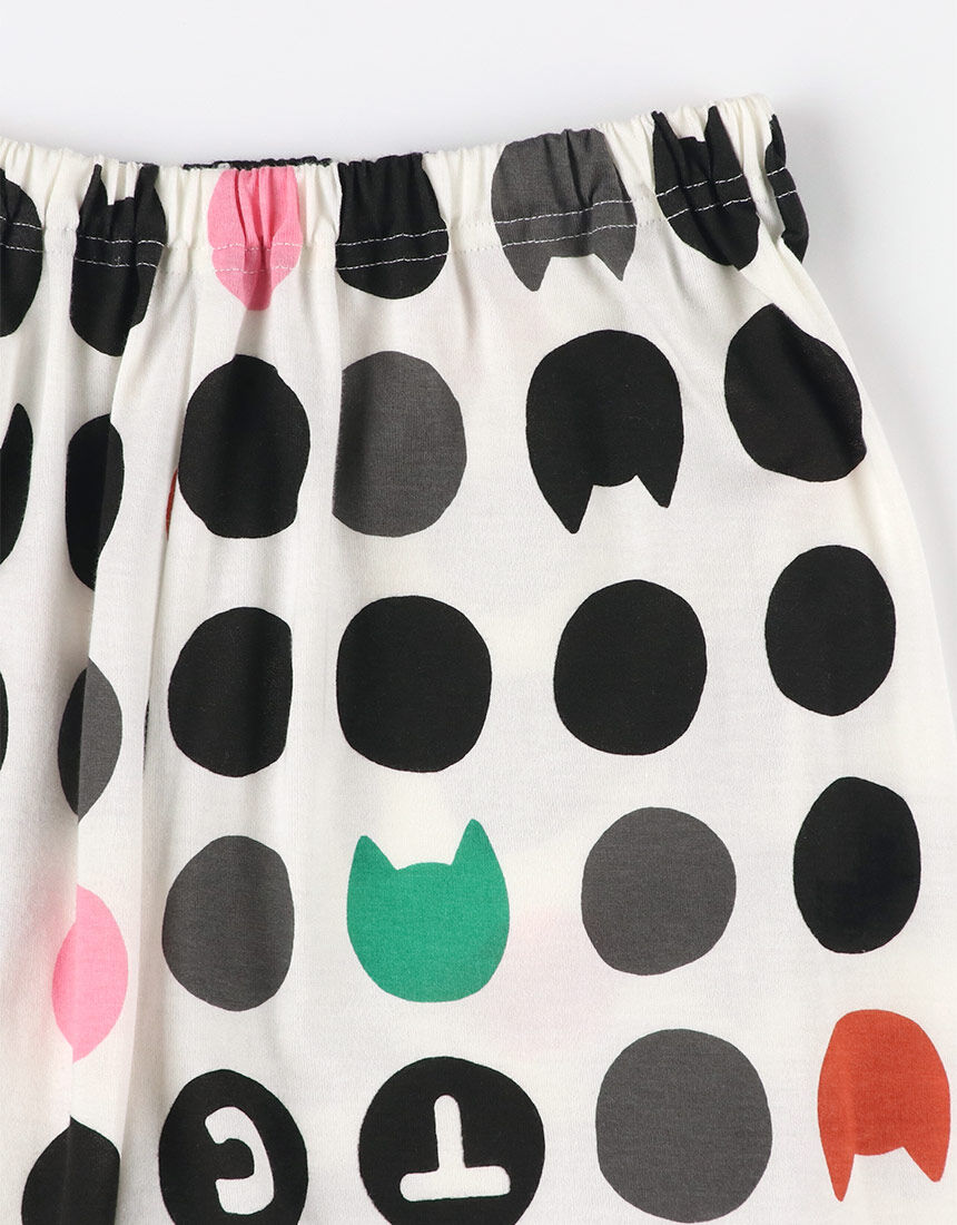 ツモリチサトスリープ 【綿100％】ネコ顔をプラスしたドット柄が