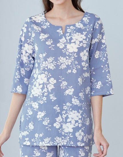 高島楊柳袖付きチュニック, , main