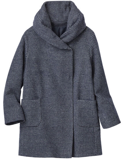 ウール混千鳥格子コート, , main