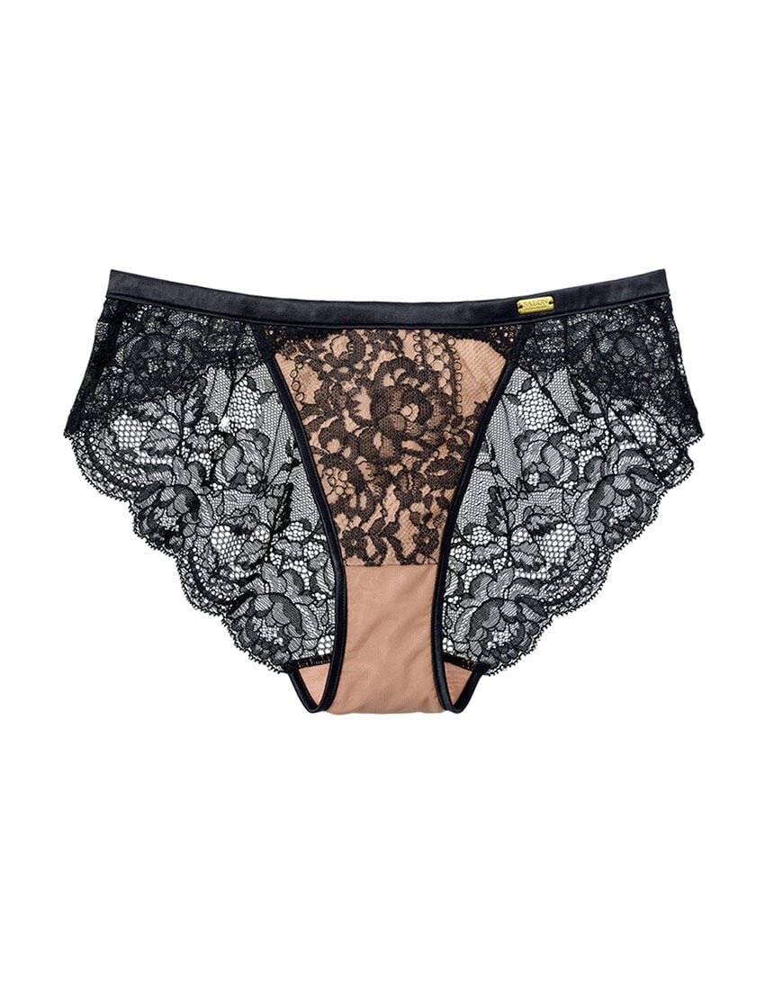 【ブーケ柄レースを艶めくサテンでふちどり、アートフレームのよう】クラシカルブーケショーツ ショーツ