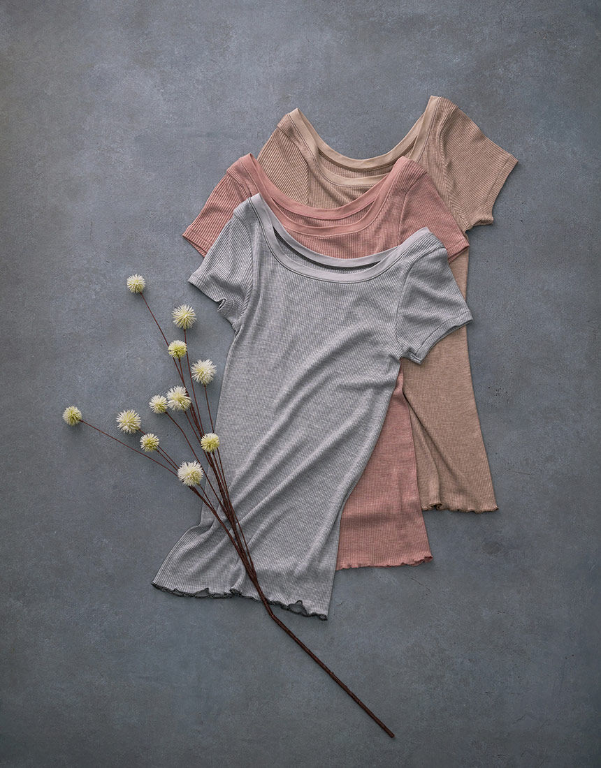 ワコール 【洗えるシルク】シルク50％混 トップス（2分袖） CLC269