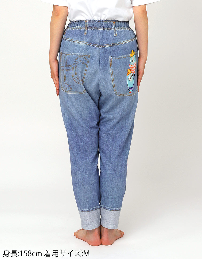 ツモリチサトスリープ 【綿100％】デニム風プリント 股上