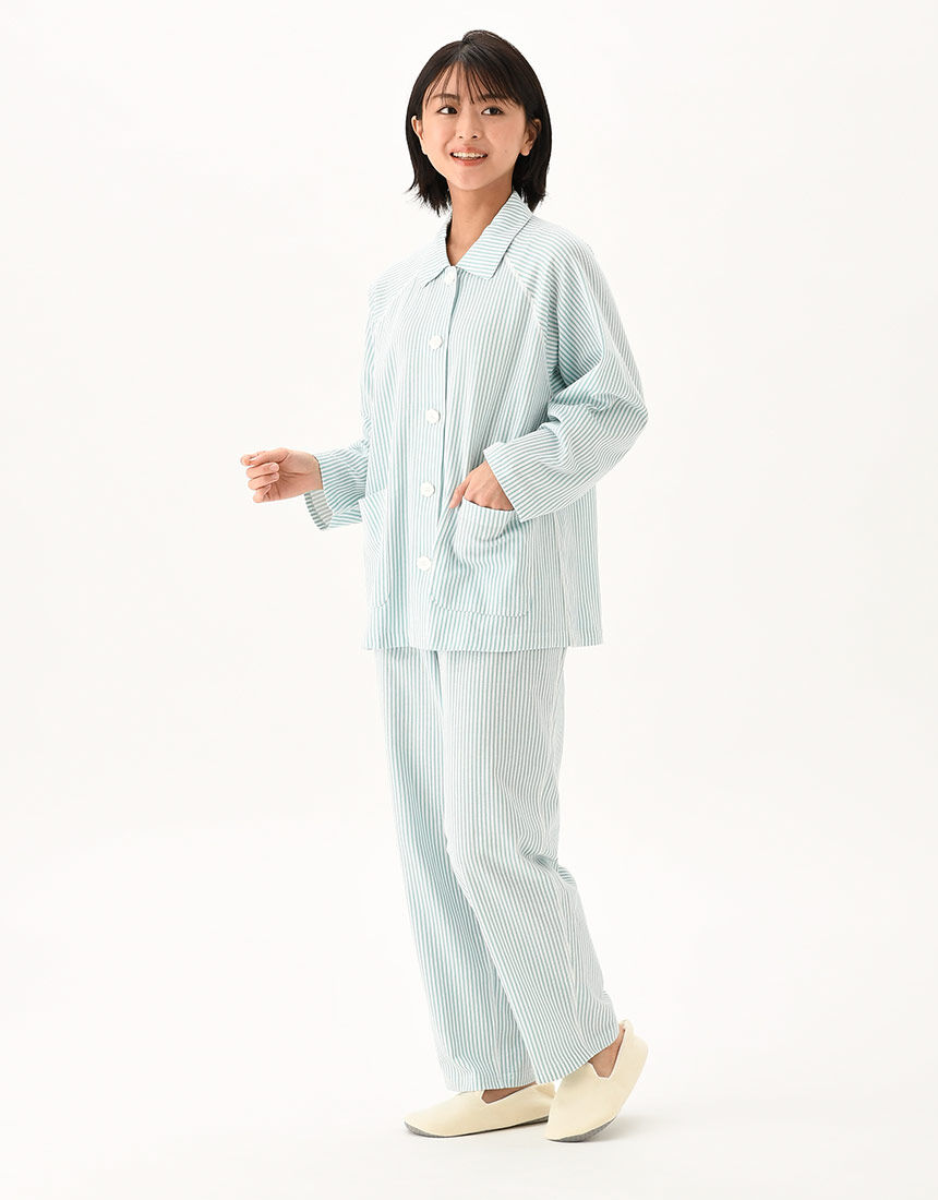 ワコール／らくラクパートナー 綿100％【長袖・レモンボタン