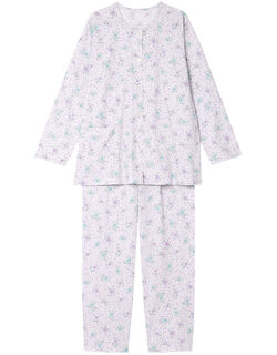 【綿１００％】リーフ小花柄 パジャマ
