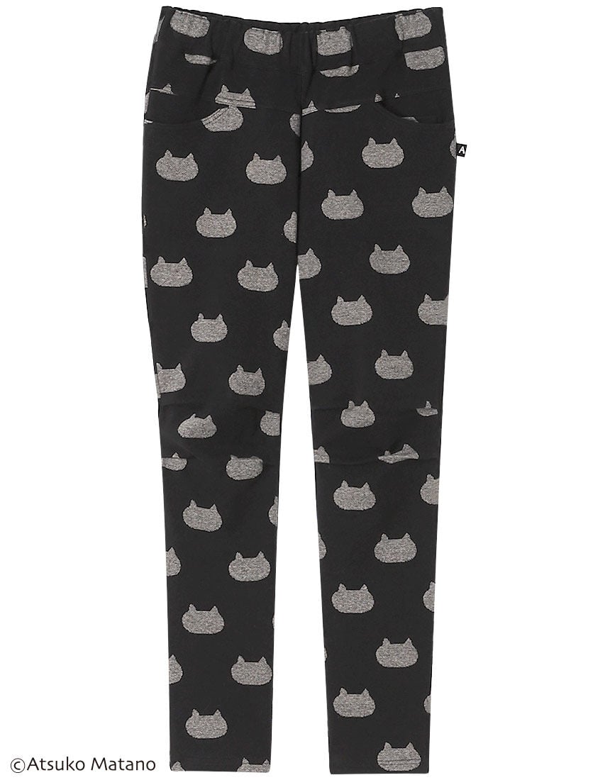 アツコマタノ 【綿混】ストレッチ性のあるジャガード素材＆ひざ部分の