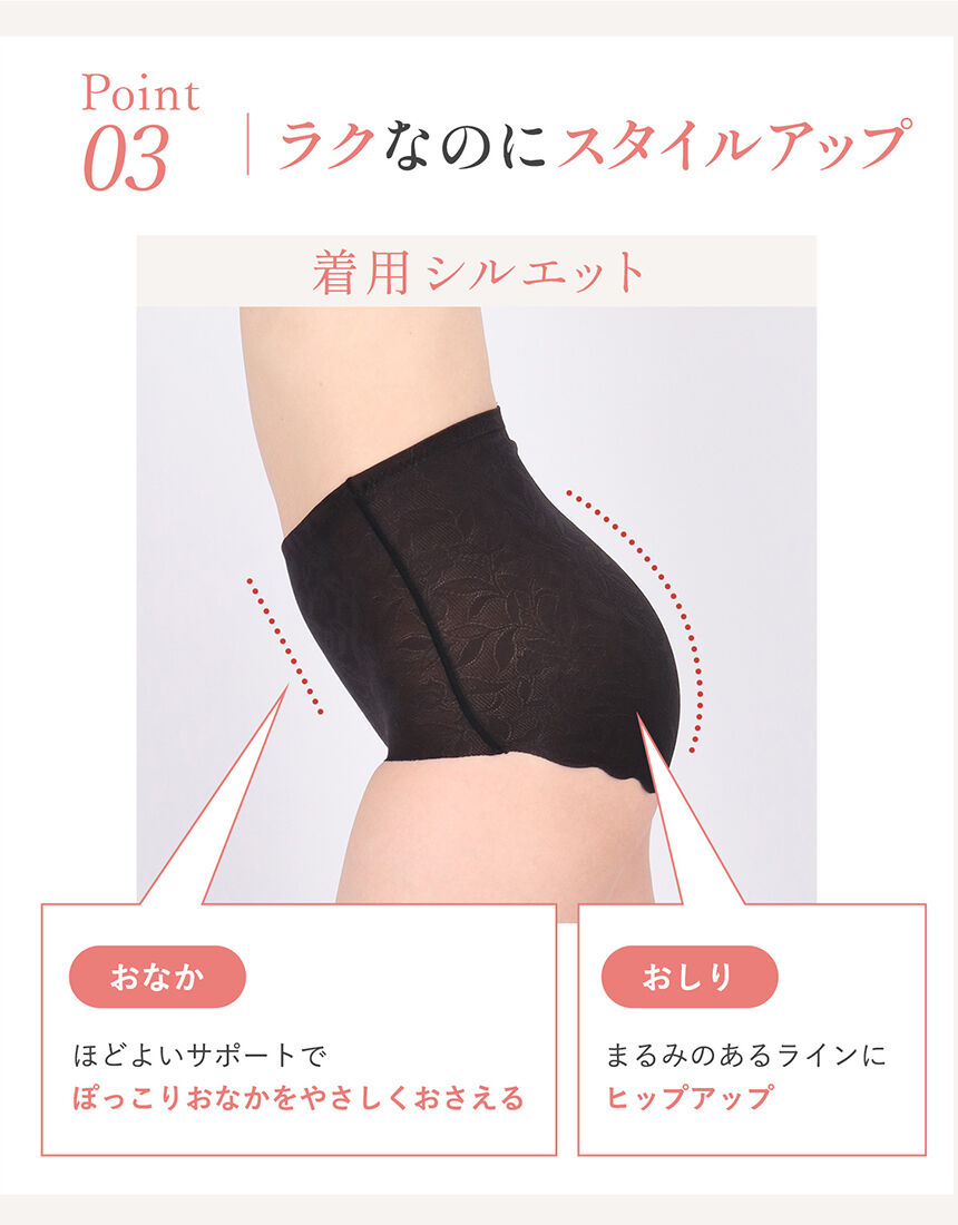 ウイング Pパンツ×レースでラクして美尻補整！＜レースシェイプ