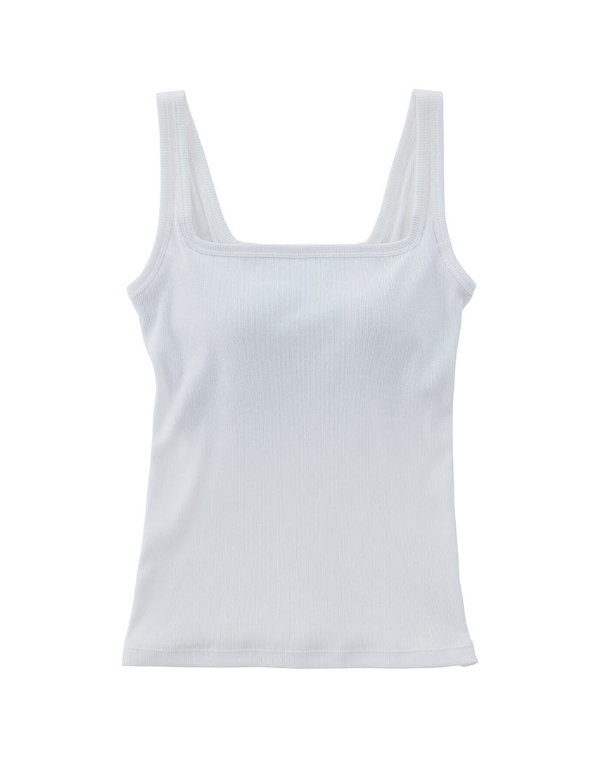 OUR WACOAL カップインコットンリブタンクトップ アウター