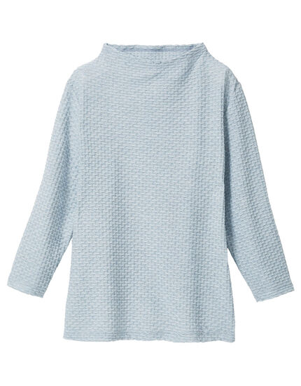 ジャカード七分袖トップス, , main